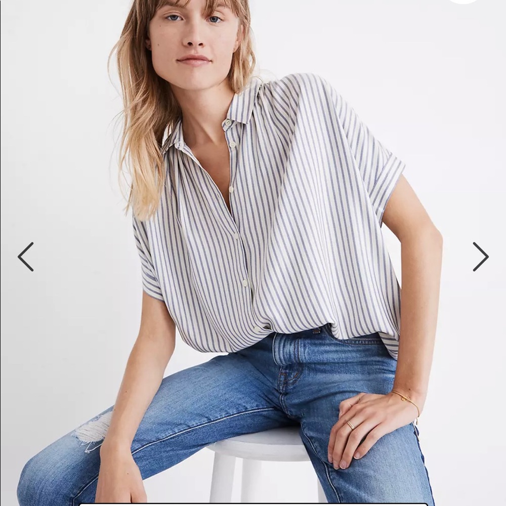 Striped Madewell drapey shirt